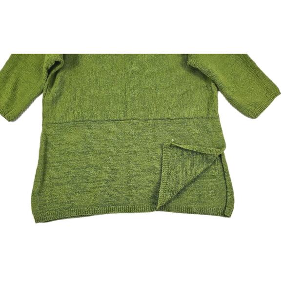 Soft Surroundings ~Woman Size PS/PM Petite~ Green 3/4 Sleeve Pullover Knit Tunic - Picture 11 of 14